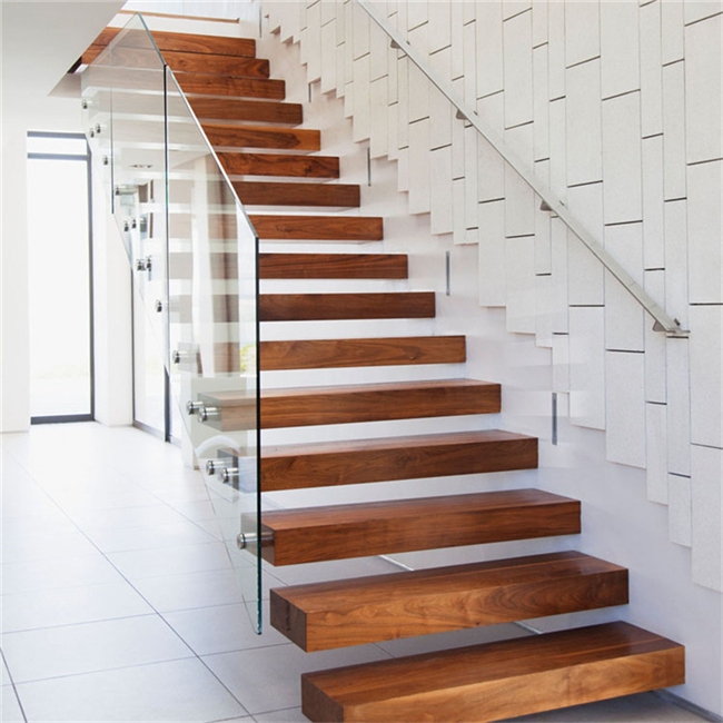 Timber wood floating stairs WA-SFL1002