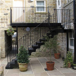 Straight iron stairs