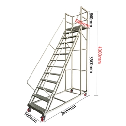 Rolling stairs with platform