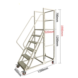 5 step rolling ladder