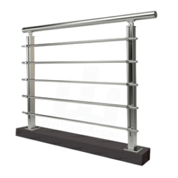 Horizontal round bar railing