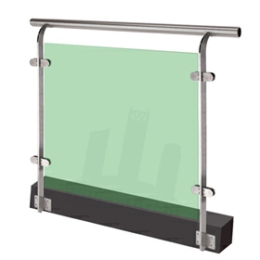 Outdoor glass railing
