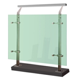 Glass panel deck railing