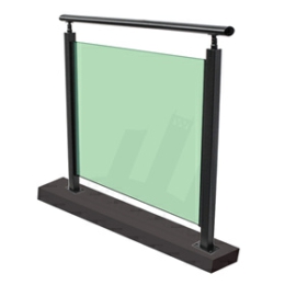 Black glass railing