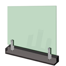 Core drill framless glass railing