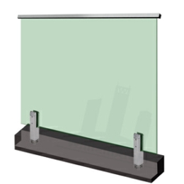 Core drill spigot glass railing