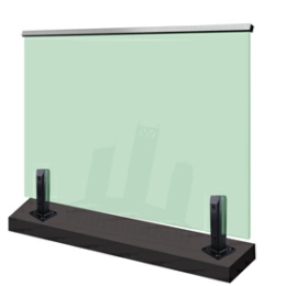Patio spigot glass railing