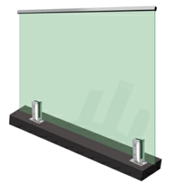 Tempered glass pool railing