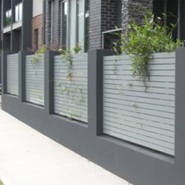 Modern vertical slat fence