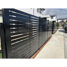 Angled slat fence