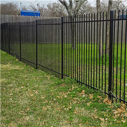 Black wrought iron fence panels