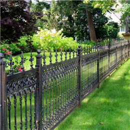 Powder coated iron fence