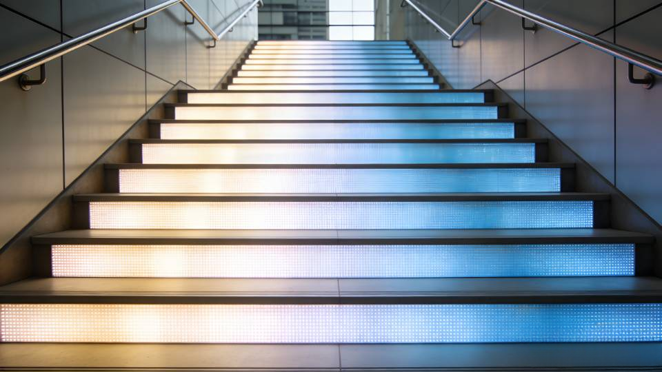 LED Display Treads Staircase