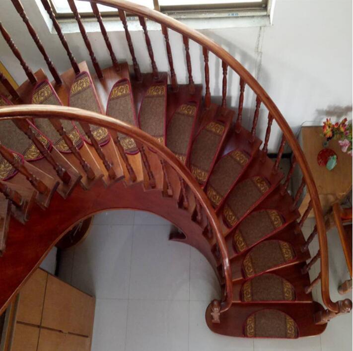 solid wood curved staircase