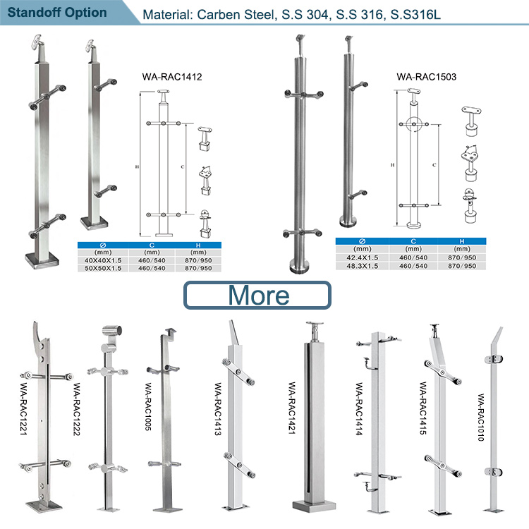 glass railing post options